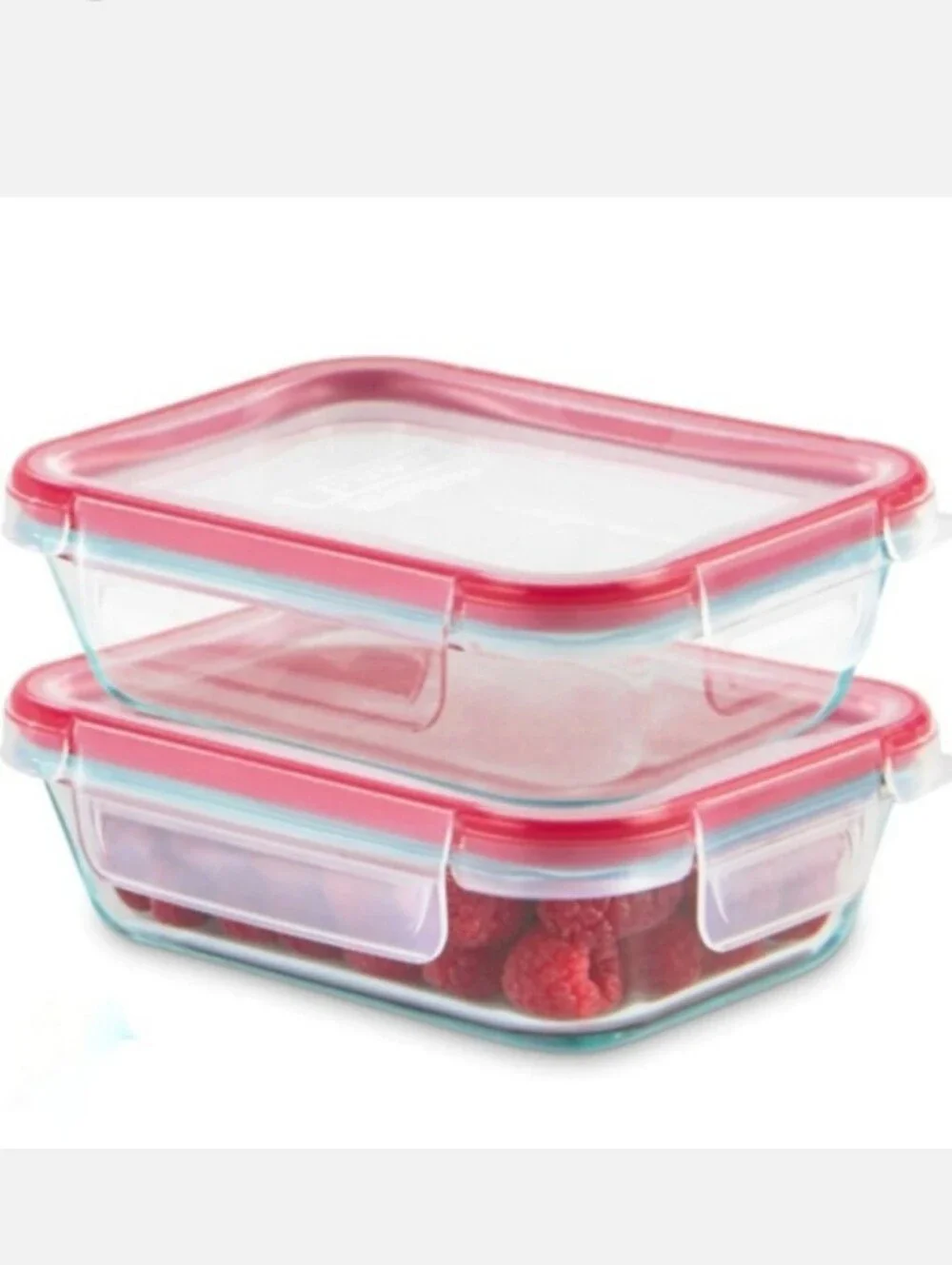 New Set of Two (2) Snapware Total Solution Borosilicate Glass Food Containers